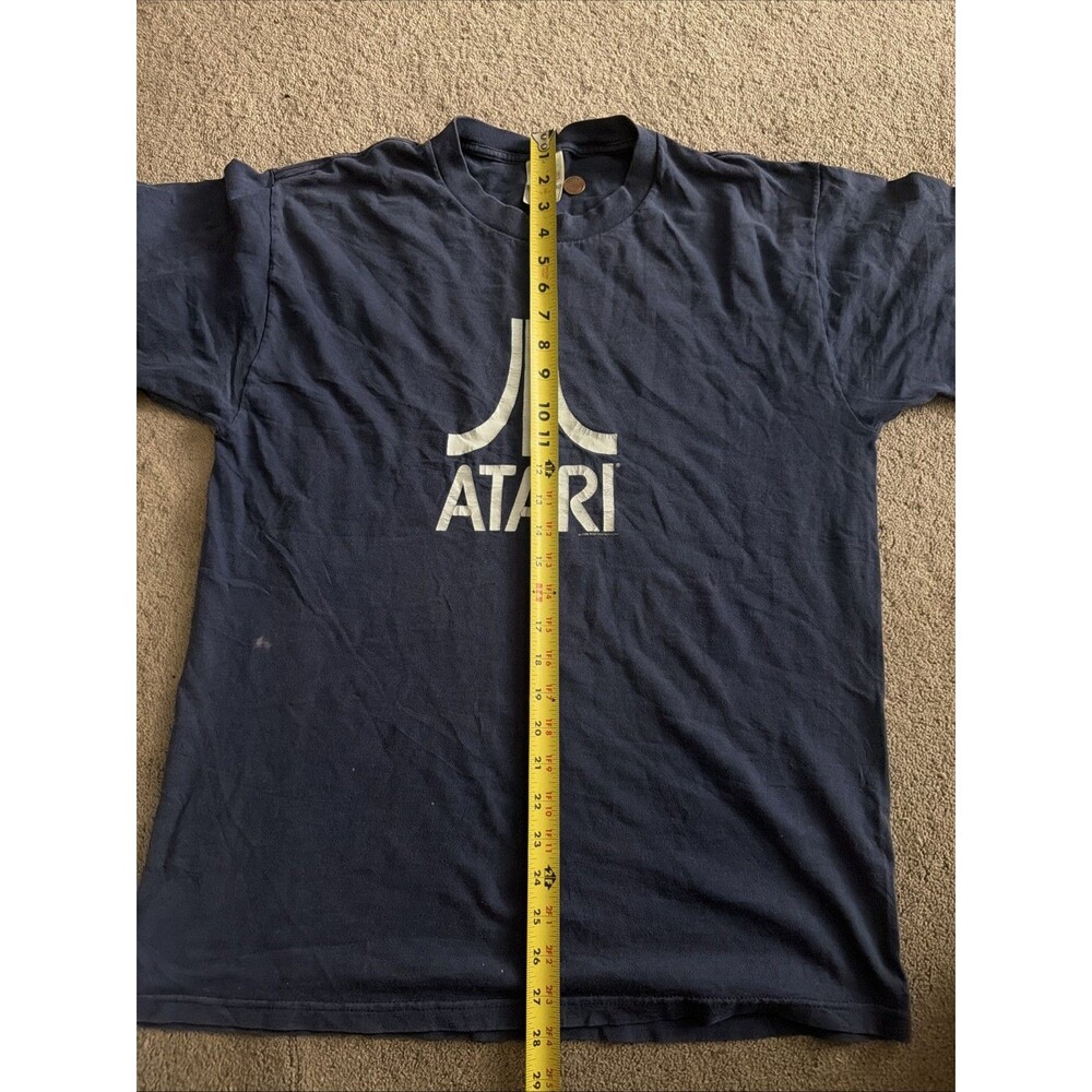 VTG 2000 ATARI Logo SHIRT Large Dark Blue Y2K - Picture 6 of 7